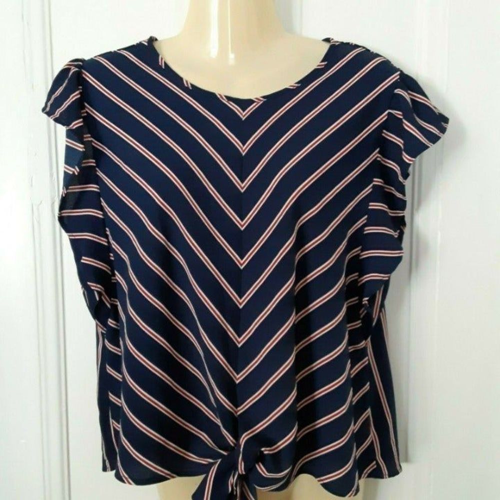 Monteau red white blue top fits size L